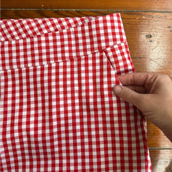Crown & Ivy Shelby Gingham Scalloped Hem Cotton Blend Preppy Shorts Sz 18 💚🍄 - Picture 3 of 7